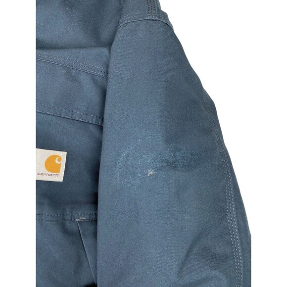 Carhartt Mens Quick Duck Jefferson Traditional Jacket Coat Navy Quilt Lined Sz L - Picture 2 of 16